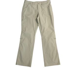 The North Face women's tan nylon convertible hiking cargo mid rise pants size 12